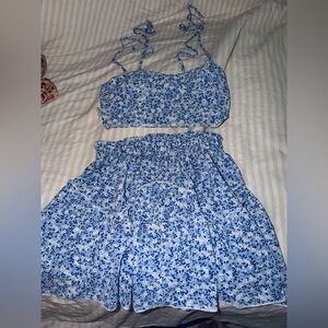 SHEIN Blue Floral Set